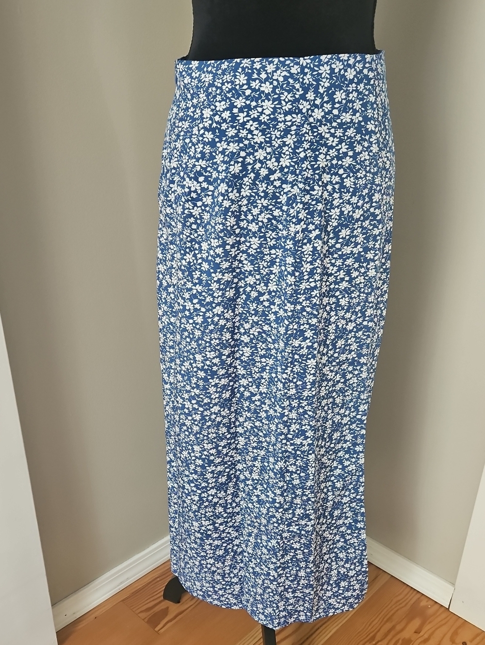 Blue Floral Maxi Skirt